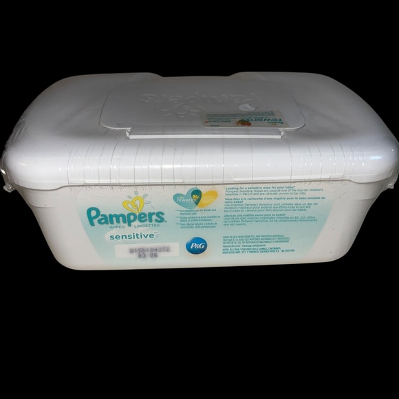 Pampers Baby 64 Wipes Pop Up Container Refillable Sensitive New SEALED Box READ - Picture 4 of 11